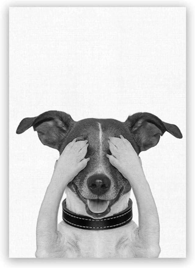 Cane che si nasconde gli occhi con le zampe